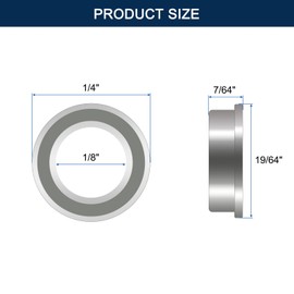 HiPicco FR1810ZZ Flanged Ball Bearing, ID 5/16" x OD 1/2" x Width 5/32" Miniature Bearings, Double Metal Shielded Deep Groove Bearings, Pre-Lubricated (GCr15) Chrome Steel 10pcs