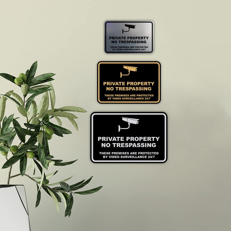 Classic Framed Private Property No Trespassing These Premises are Protected