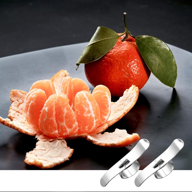 2Pcs Stainless Steel Orange Peeler, Jagowa Citrus Fruit Peeler Peeling