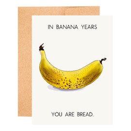Banana Pun Card, Funny puns anniversary card, Funny birthday card, I love you card, Thank you card, Valentine day card, Card for husband wife boyfriend girlfriend, Cute greeting card