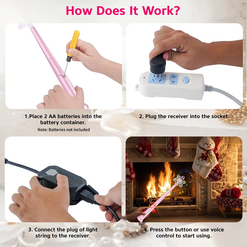 Voice-Controlled Magic Wand for Christmas Tree Lights – Wireless Light