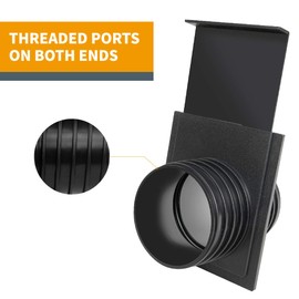 POWERTEC 70192 Double Threaded Blast Gate, 4"
