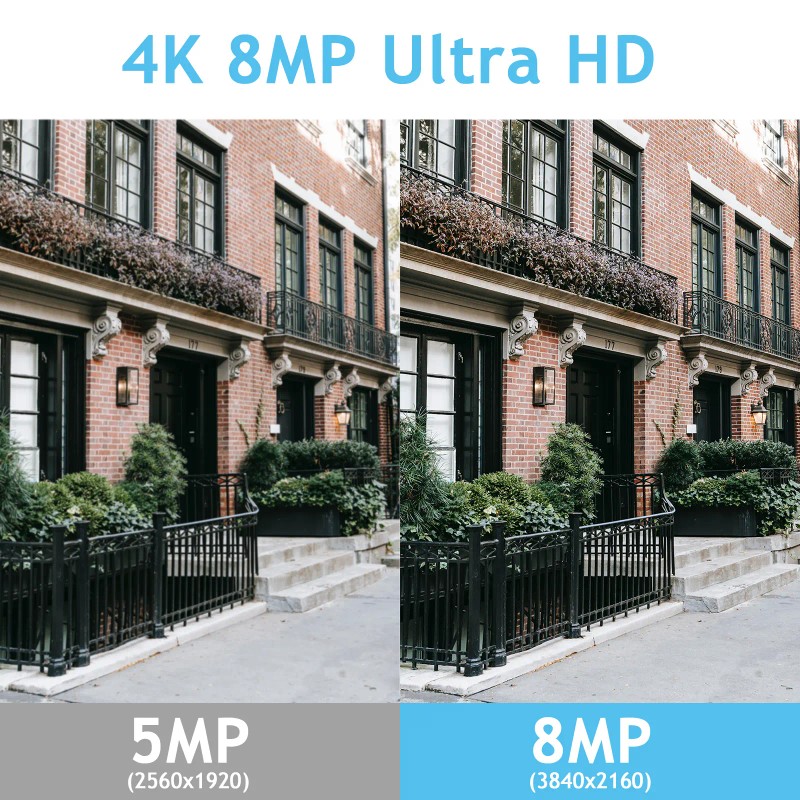 Jennov 4K 8MP POE Security IP66 Camera Outdoor Color Night