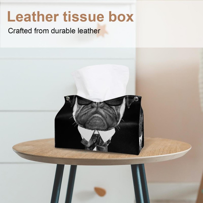 2 Pack Tissue Box Cover Holder, French Cats Saying Bonjour