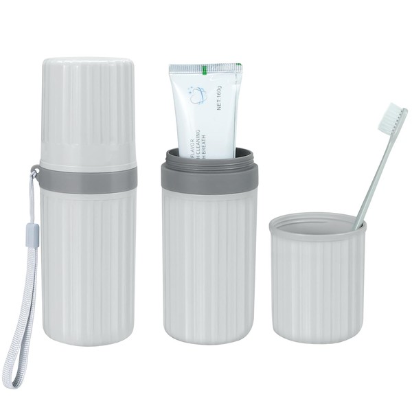 Mulbozy Travel Toothbrush Holder, Large Travel Toothbrush Cup Case, Portable