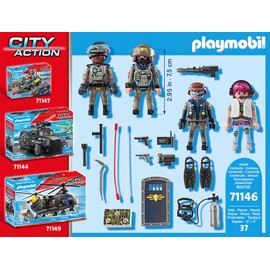 PLAYMOBIL City Action 71146 Fuerzas Especiales Set Figuras, un Grupo de Trabajo, un coordinador de Operaciones y un Villano, Juguetes para niños a Partir de 5 años