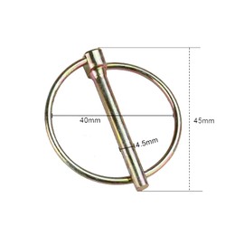 Vokowin 12pcs Heavy Duty Trailer Lock Pin 4.5mm Hitch Clips Fasteners with Round Ring Lock Multi-Functional Safety Linch Pin for Lawn Agricultural Vehicles Boat Kayak Tractor Trolley Mowers (K28-12)