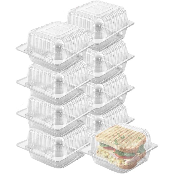 AHXHWKA AHXHWKA 200 Pack Clear Plastic Hinged Take Out Containers,5.3
