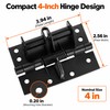 Black Spring-Loaded Door Hinge for Door Hardware Replacement – 4-Inch