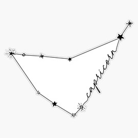 Capricorn Constellation Zodiac Drawing Bumper Sticker Vinyl Decal 5 inches