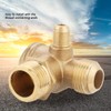 3 Way Air Compressor Check Valve, Brass 90 Degree Male