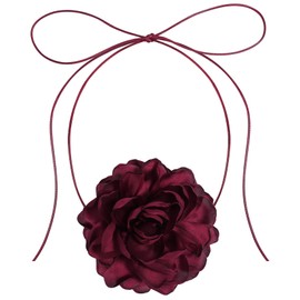 Chuyau - Gargantilla de flores con cordones para mujeres y niñas, Seda, Sin piedra preciosa