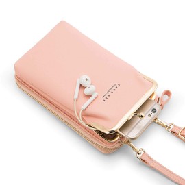 Womens Small Crossbody Bag Cellphone Shoulder Purse Wallet Clutch Handbag (Black)