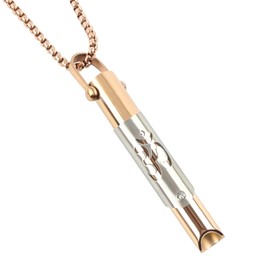 TamBee Breathing Necklace Stress Anxiety Relief Mindful Breathing Necklace Anxiety Whistle Breathlace for Meditation Yoga Symbol Breathlace, Gift for Women Men (Rose Gold)