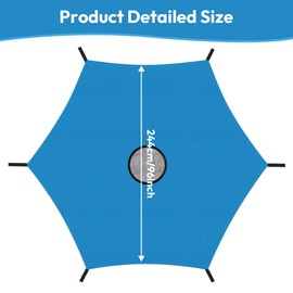 Blau Trampolin Überdachung Abdeckung Ø 244cm für 6-Stangen-Trampolin, UV-Beständige wasserdichte Trampolin Sonnenschutz Abdeckung - Trampolin Zubehör für Fitness