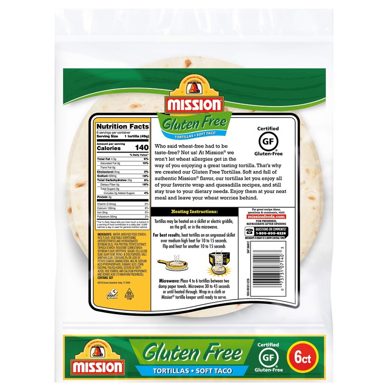 Mission, Gluten Free Soft Taco Tortillas 10.5 Ounce6ct