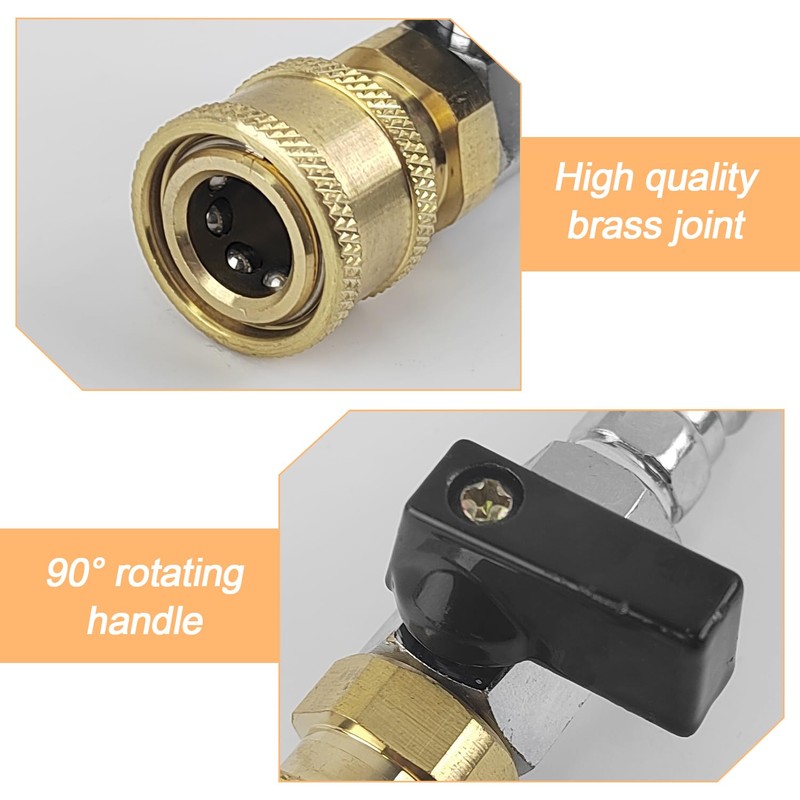 Ball Valve 1/4 Inch, Metal Compressed Air Accessories, 1/4 Stopcock,