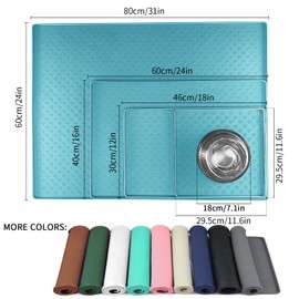 Ptlom Dog Food Mat Anti-Slip Dog Bowl Mats for Food and Water, High-Lips Dog Feeding Mat Waterproof Pet Placemat Prevent Messy Spills to Floor, Silicone Puppy Tray for Small Medium Large Dogs Cats