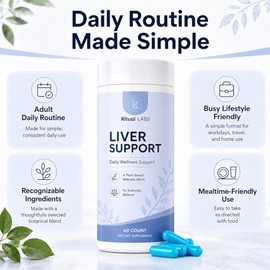 Liver Support, Daily Wellness Capsules with Milk Thistle, Turmeric Curcuminoids, Inositol & Pueraria Extract, Plant-Based Supplement, 60 Count (1)
