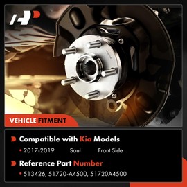 A-Premium Front Wheel Bearing and Hub Assembly with 5-Lug Compatible with Kia Soul 2017 2018 2019