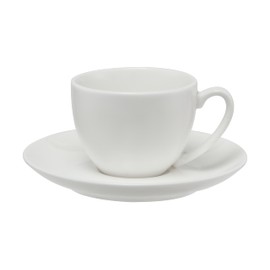 Maxwell & Williams White Basics Coupe Demi Cup and Saucer, 90ml Capacity (Set of 4)