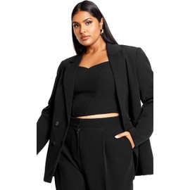 City Chic Women's Plus Size Oversized Alexis Blazer Jacket, Black, 12