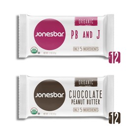 JONESBAR USDA Organic Fruit & Nut Bar, Non-GMO, Kosher, Vegan, Gluten Free, Simple Snack Bar (24 Bars (2 Boxes)) (Best Sellers)