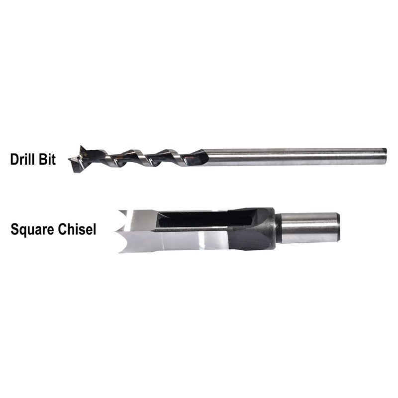 Woodworker 3/4 Inch Square Hole Drill Bits Mortising Chisel Set,