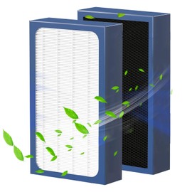 2 Pack Replacement Filter for Blueair Classic 400 Series, Compatible with Models 480i, 405, 403, 402, 410, 450E, 455EB – Upgraded 3-in-1 H13 True HEPA & Carbon Filter