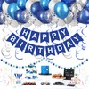 CANREVEL Blue and White Happy Birthday Decorations, Happy Birthday Banner,