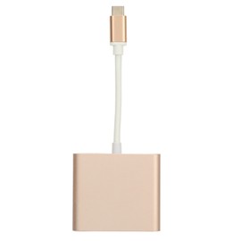 USB C Multiport Adapter 3 in 1 Type C USB3.0 to HD Multimedia Output USB C Hub for Laptop Tablets Type C Devices Rose Gold