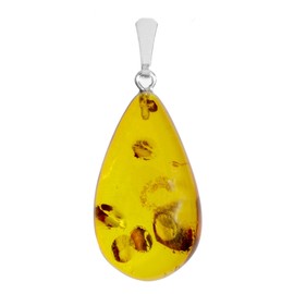 Ostsee-Schmuck 058 40M004 016B Pendant 925/000 Sterling Silver with Amber, Sterling Silver, Amber