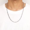 HSWYFCJY Silver Figaro Chain Men Chain Necklace Stainless Steel Mens