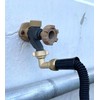 Solid brass lead-free 90 degree garden hose elbow with rubber