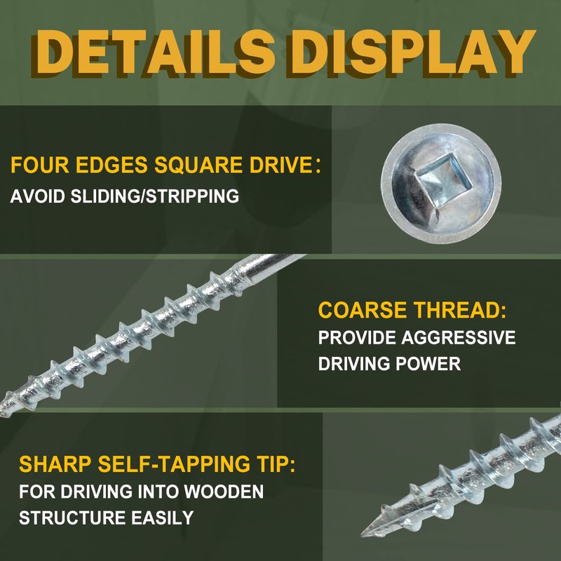 LIONMAX Pocket Screws #8 x 1 Inch, Wood Screws Coarse