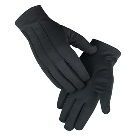 Daniel Smart Black Police Formal Tuxedo Gloves - Soft Nylon Polyester Honor Guard Parade Gloves for Men & Women