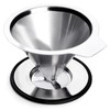 LHS Pour Over Coffee Dripper Reusable Coffee Filter Metal Cone