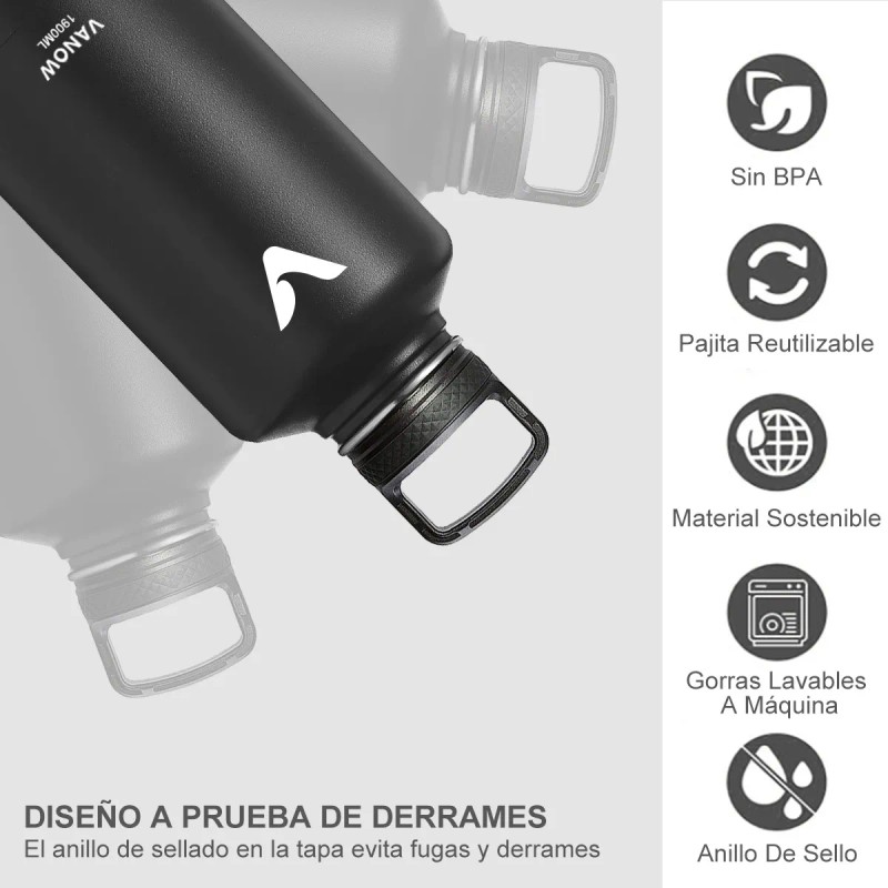 Termo Vaso-botella Acero Inoxidablecon Fría/caliente 64 Oz