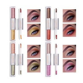 8 Colours Metallic Glitter Liquid Eyeshadow, Metallic Dimond Shimmer Glitter Eyeshadow, Durable Waterproof Shimmer Sparkling Eyeliner Eyeshadow for Party Wedding Party or Daily (02)