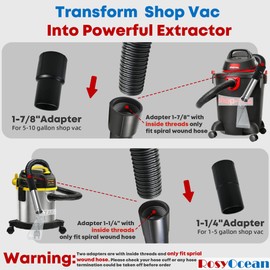 RosyOcean Shop Vac Extractor Attachment for Upholstery & Carpet Cleaning Accessory Hand Wand with Viewing Head Auto Detailing Vacuum Head Hand Tool for Truck Mount & portable Extractor Vacuum Cleaner