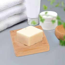 Hakeeta Wooden Soap Dish, Soap Holder, Soap Dish Made of Bamboo, Soap Dish (Square)