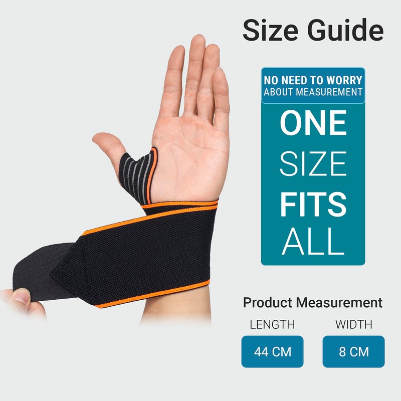 360 RELIEF 1 Pack Adjustable Wrist Support Wrap with Wide