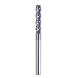 SpeTool 12411 4 Flutes Carbide CNC Square Nose End Mill, 1/4 inch Shank Diameter, 3 inch Long, Upcut CNC Router Bit with Coated
