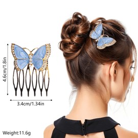 Vintage gold Hair Side Combs for Women Decorative,Tooth Clip with Teeth Grip Crystal Bridal Hair Piece Pins for Wedding Accessories (Old goid two)