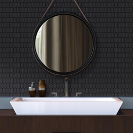 Matte Black Peel and Stick Wall Tiles for Kitchen, WalDecoo Thicker Design Stick on Backsplash for Bathroom, Large Long Hexagon Tlies for Kitchen Backsplash（10-Sheet ，12''×12''）.