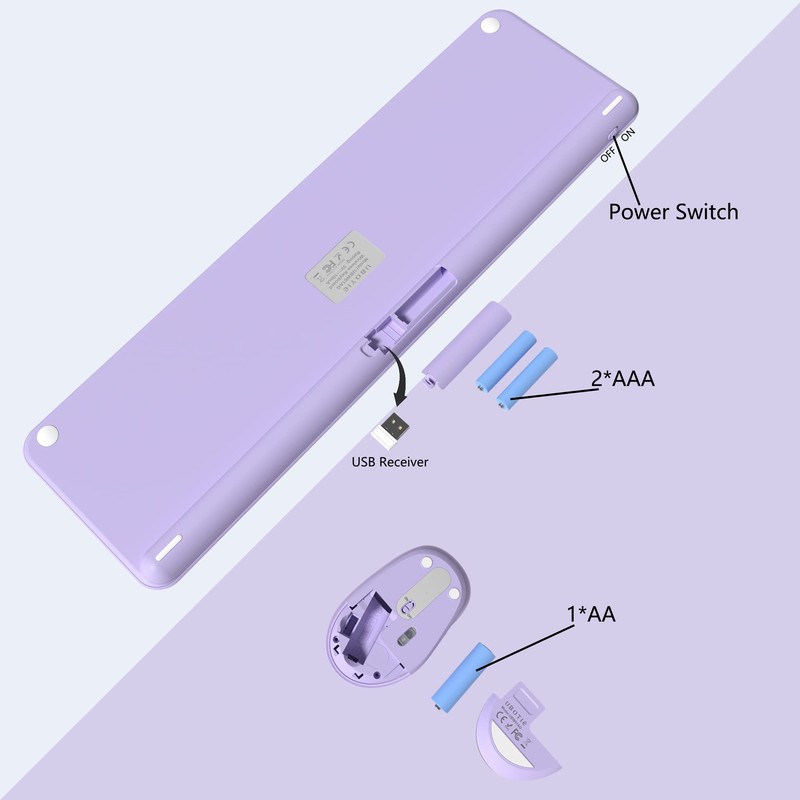 UBOTIE Wireless Keyboards and Mouse, Silent Scissor Switches Slim Keyboards