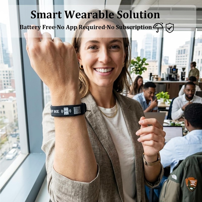 NFC Digital Business Card Wristband – Tap to Share Contact