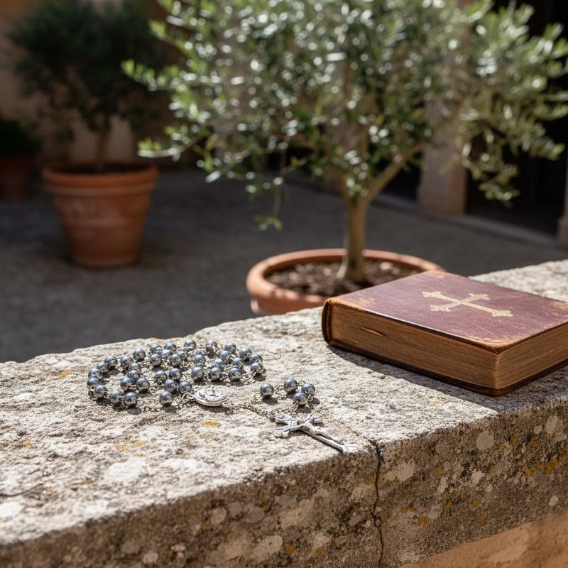 Nazareth Store unisex-adult Hematite Rosary Black Stone Beads Necklace with