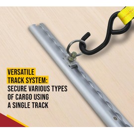 Mytee Products Heavy Duty Aluminum 6ft L-Track (4 Pcs) w/L-Track Stud Stainless Steel Ring (16 Pcs) Tie Down System for Enclosed Trailers and Cargo Vans