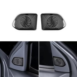 FUEISOF Stainless Steel A-pillar Audio Speaker Frame Cover for Kia EV3 2025 Pack of 2 (Black)